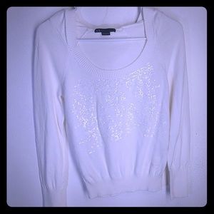 White armani sweater with sequins